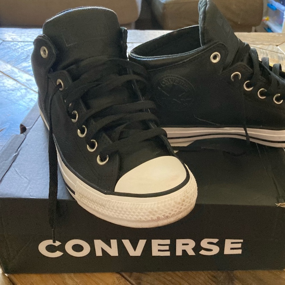 Converse CT High street Hi black leather high tops